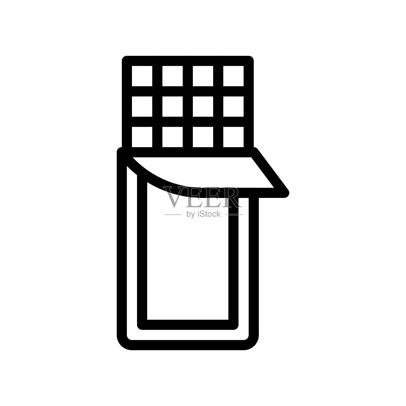 巧克力棒矢量图，孤立线条风格图标图标素材