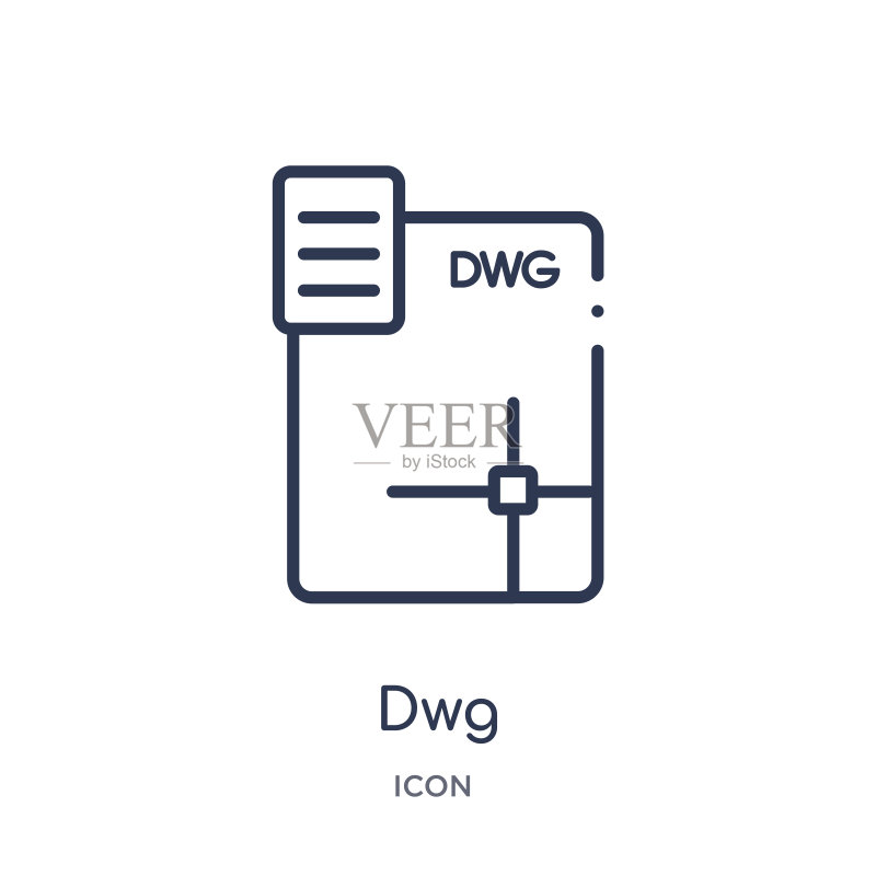 DWG文件类型线性图标图标素材