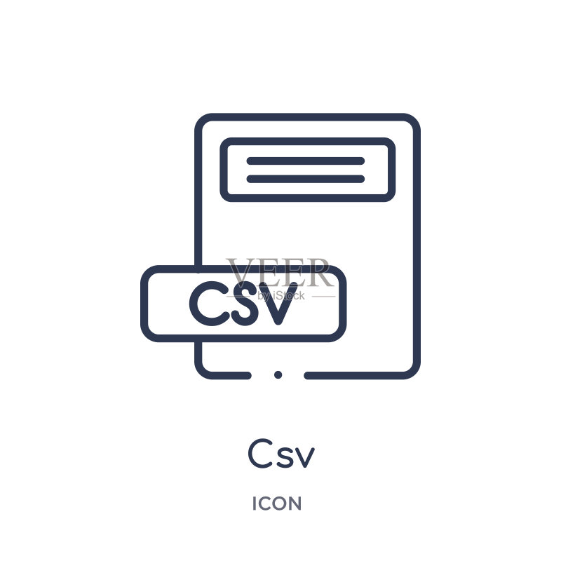 文件类型系列线性CSV图标图标素材