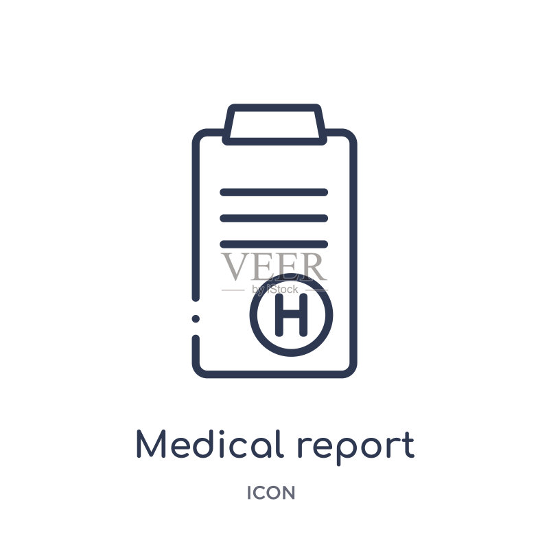 健康医疗报告线性图标图标素材