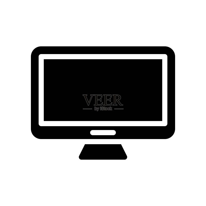 电脑显示器矢量图，电子设备实体风格图标图标素材