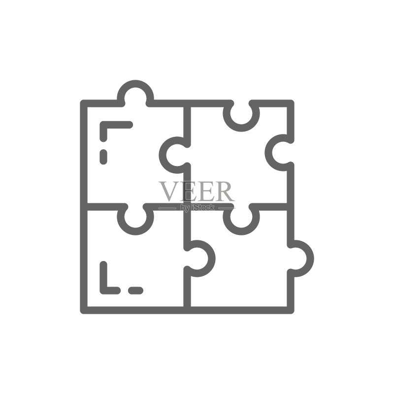 拼图、简单方案、兼容性、问题解决线条图标矢量素材图标素材