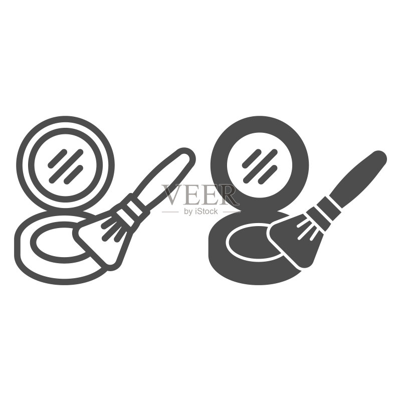 眼影盘描边填充图标图标素材