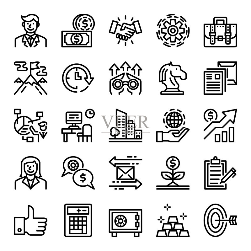 商务像素完美图标图标素材