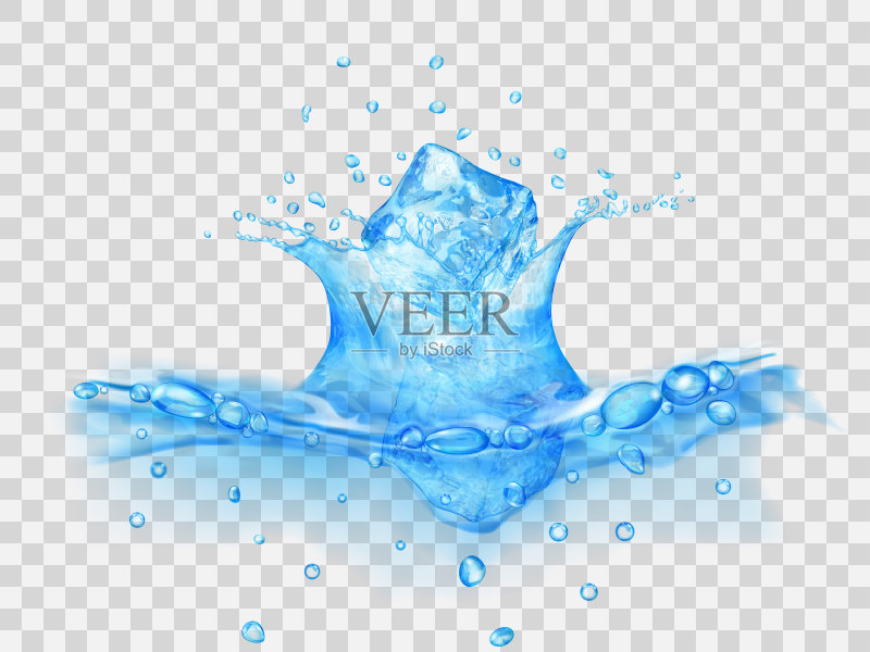 落下的冰块溅起水花正版元素素材