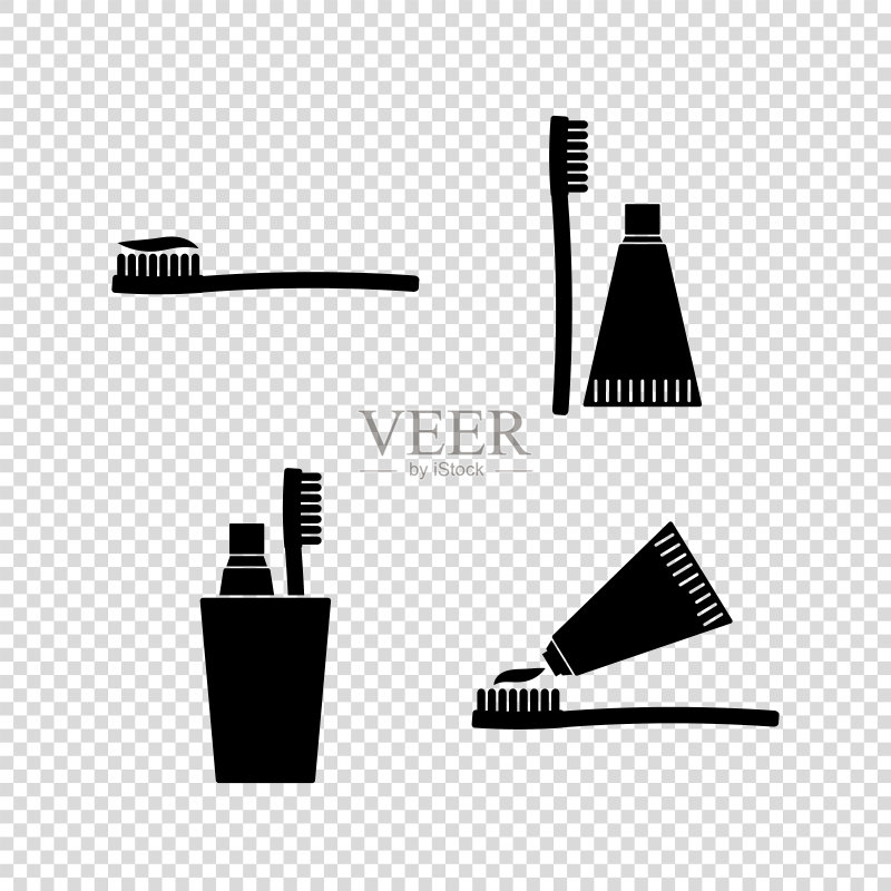 带牙膏的牙刷矢量图标图标素材