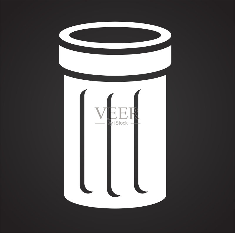 用于图形和网页设计的背景垃圾桶图标。简单的矢量标志。网站按钮或移动应用程序的互联网概念符号。图标素材