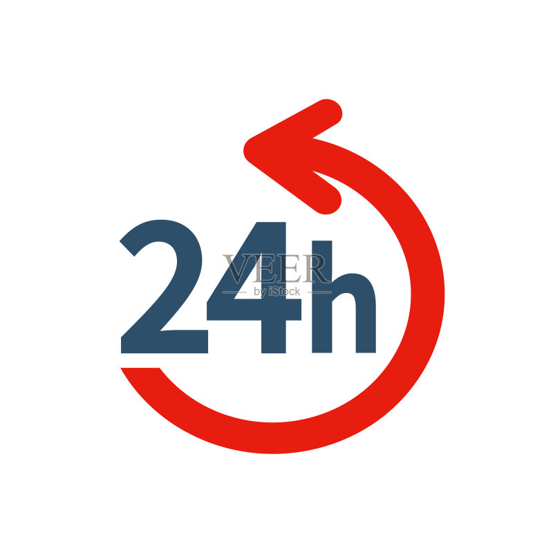 24小时客户支持图标矢量图图标素材