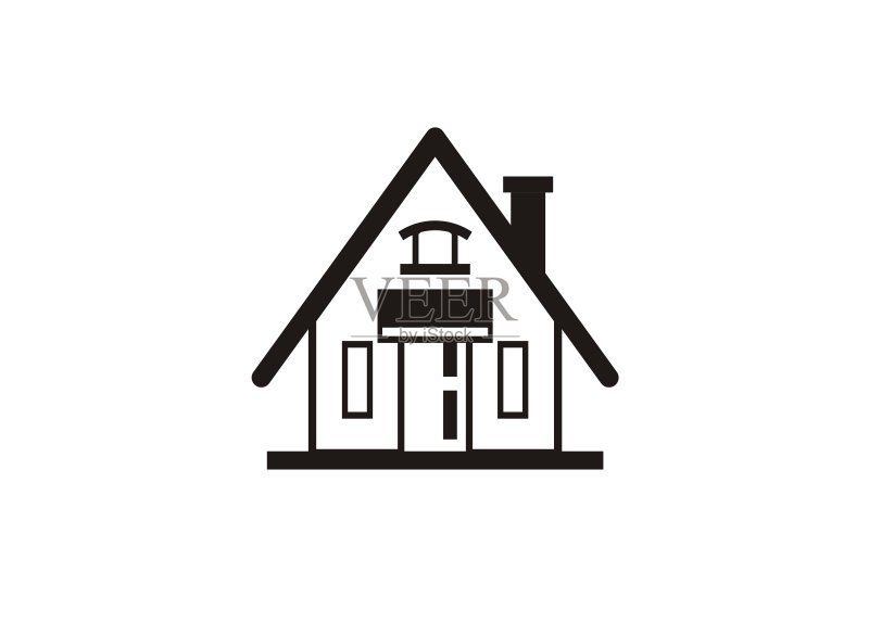 黑白房屋图标图标素材