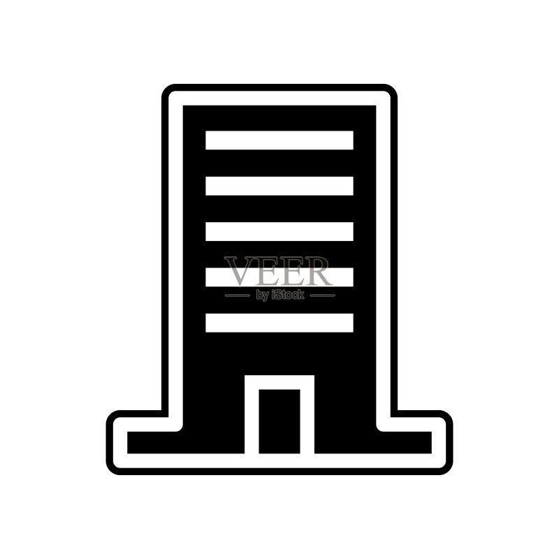 办公楼图标，建筑元素，适用于移动概念和Web应用，网站设计和App开发的标志、扁平图标图标素材
