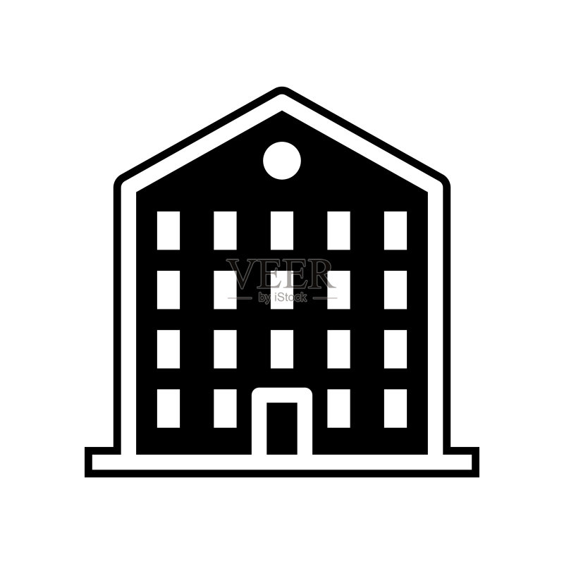 建筑图标，用于移动概念和Web应用程序的建筑物元素图标，用于网站设计和开发、应用程序开发的字形、扁平图标图标素材