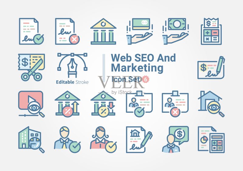 网页SEO与营销B06图标素材