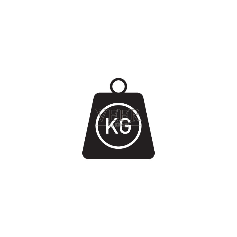 白色背景上的扁平风格千克矢量图标图标素材
