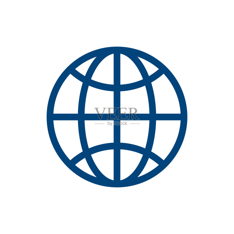 白色背景网页地球图标矢量图图标素材