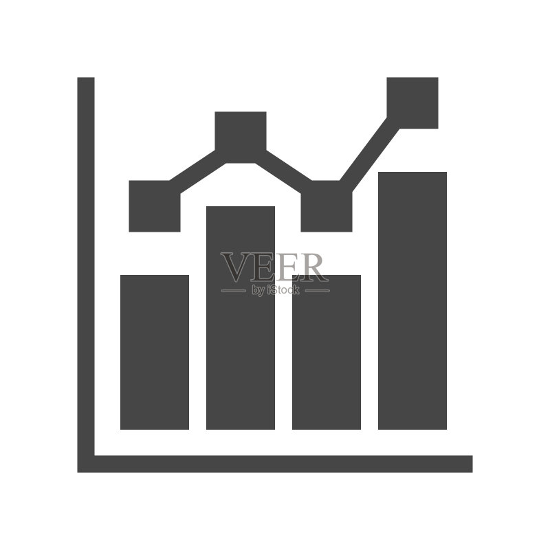 分析图标。矢量插图风格为扁平标志符号，黑色，白色背景。专为Web和软件界面设计。图标素材