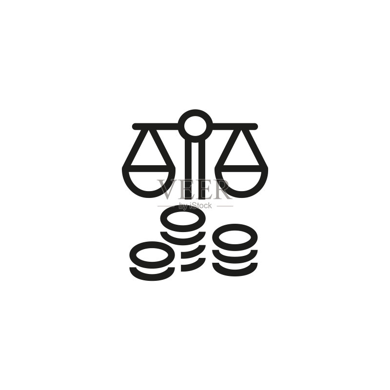 收入与支出线性图标图标素材