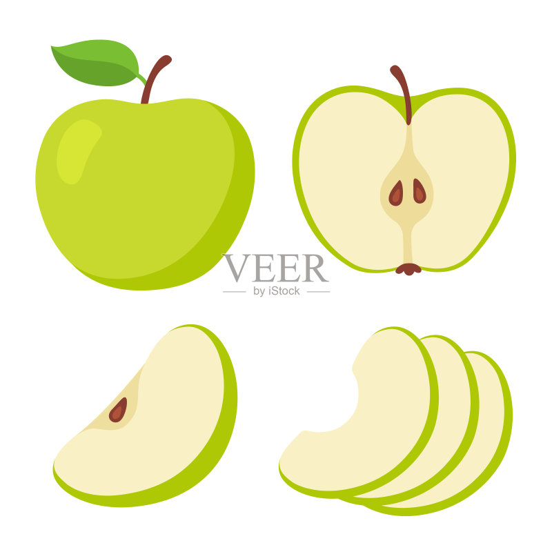 青苹果卡通套装正版元素素材