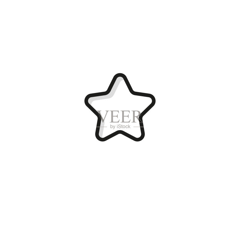 带阴影的经典星星图标扁平矢量设计图标素材