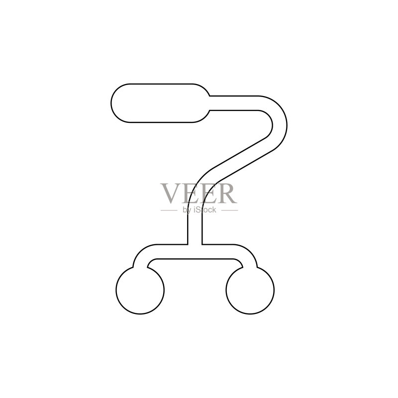 手杖轮廓图标：用于网页、Logo、移动应用、UI和UX图标素材