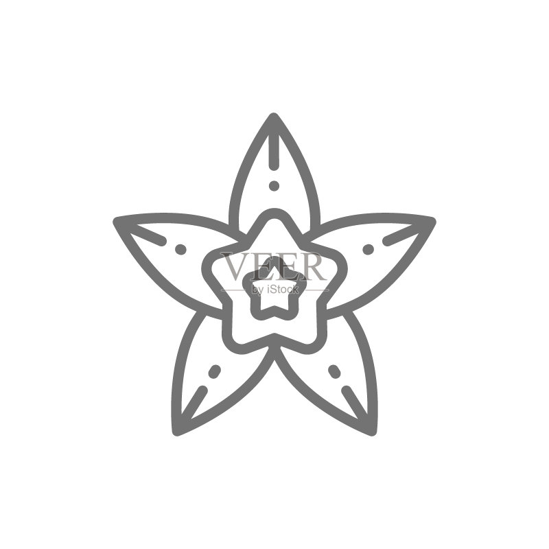 香草八角线性图标图标素材