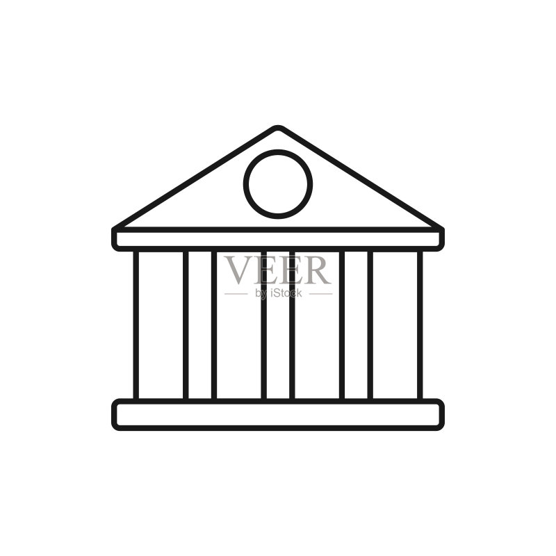 法院大楼矢量轮廓图标图标素材