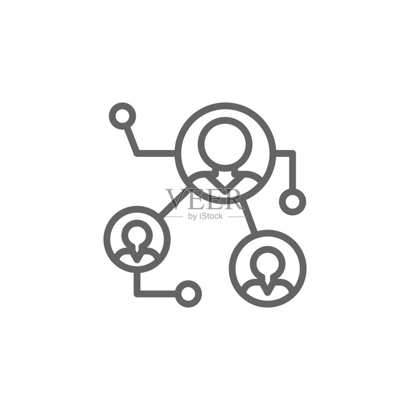 商务连接轮廓图标。可用于网页、logo、移动应用程序、UI、UX图标素材