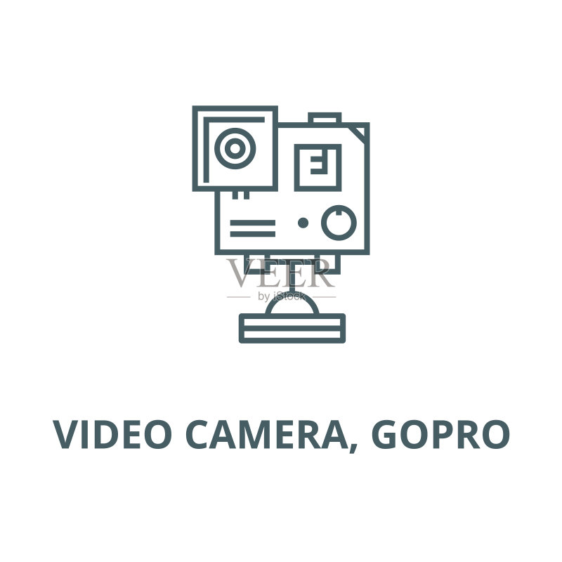 摄像机GoPro矢量线条图标图标素材