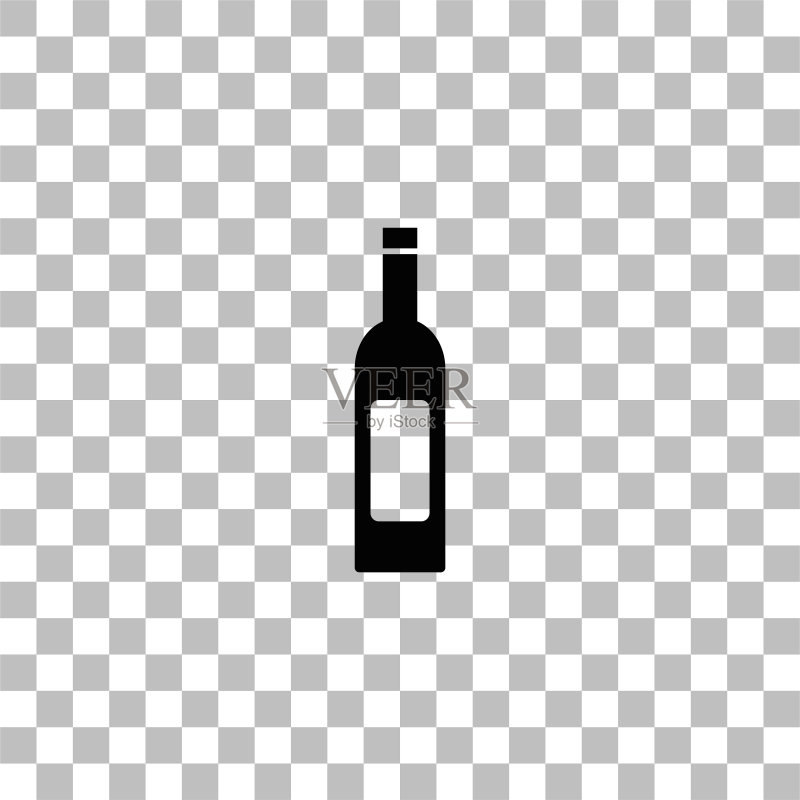 扁平风格葡萄酒瓶图标图标素材