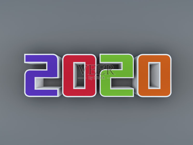 新年2020创意设计概念正版图片素材