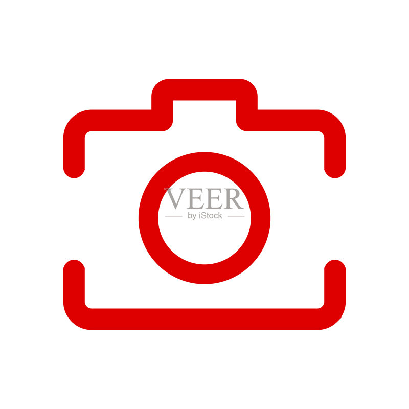 社交媒体图标，红色照片相机Instagram图标 - 矢量素材图标素材