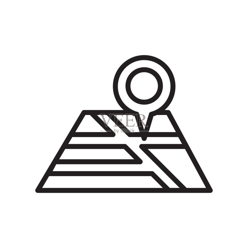 地图图标矢量符号，地图logo概念图标素材