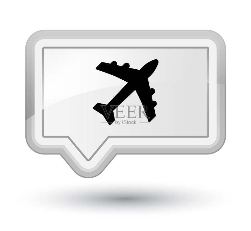飞机图标白色banner按钮图标素材
