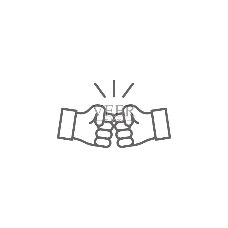 兄弟情谊之手轮廓图标。友谊线条图标的元素。符号和矢量可用于网站、徽标、移动应用程序、UI、UX图标素材