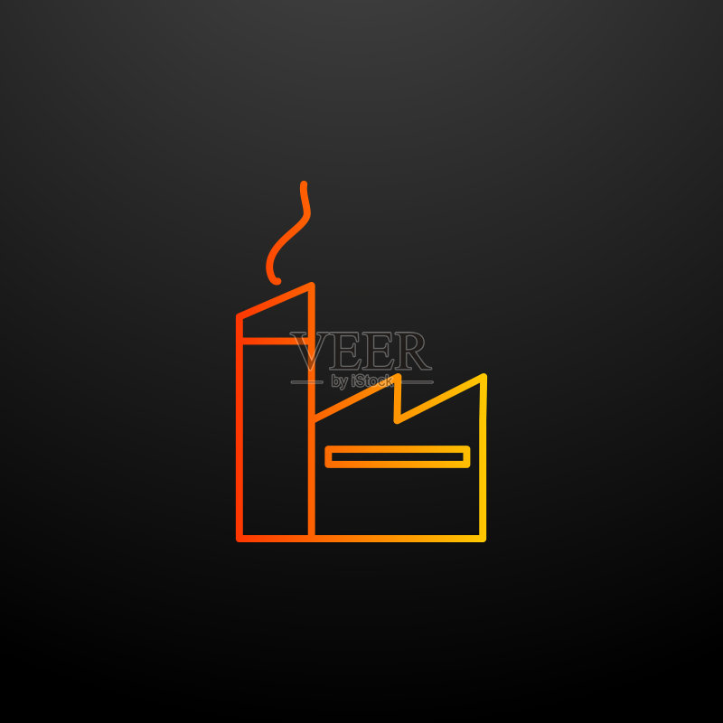 工厂图标。生态元素集合。用于网站、网页设计、移动应用、信息图表的简单图标图标素材
