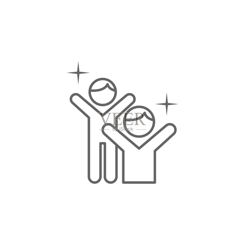 幸福成功友谊线性图标UI UX图标素材