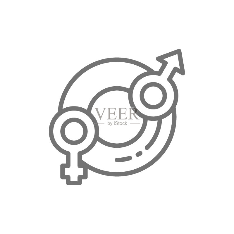 儿童性别选择线性图标图标素材