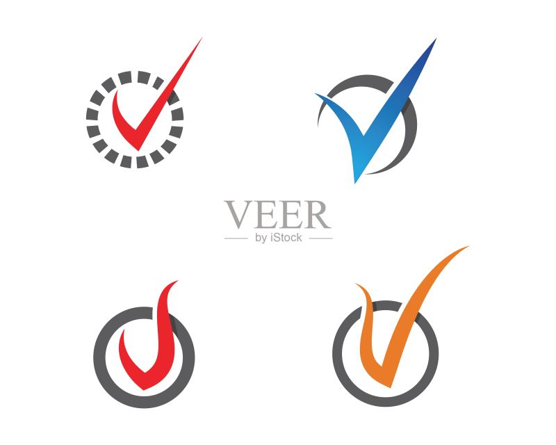 V字母模板矢量图图标素材