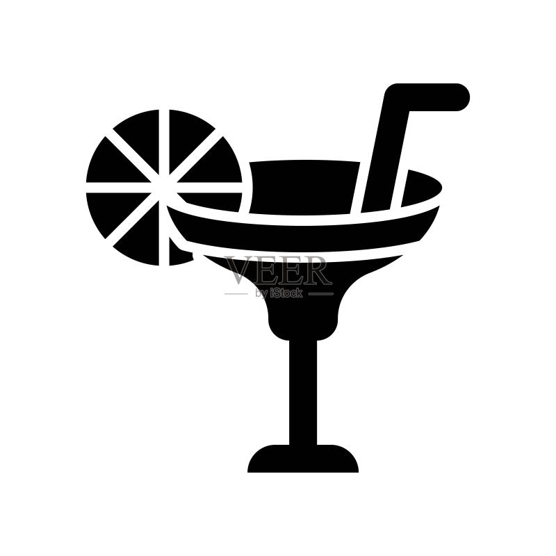 夏季饮品矢量图：夏季派对相关实心图标图标素材