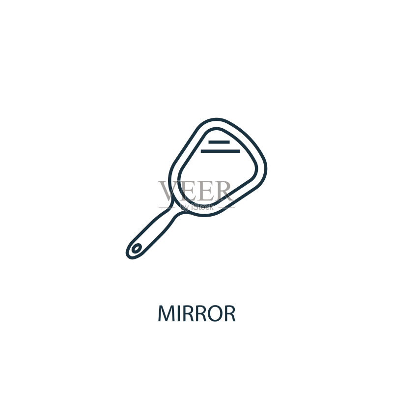 镜子概念线条图标。可用于Web和移动UI/UX图标素材