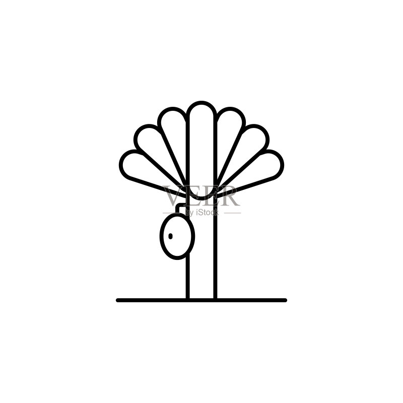 树木蜜蜂图标：用于UI和UX的极简树木轮廓矢量图图标素材
