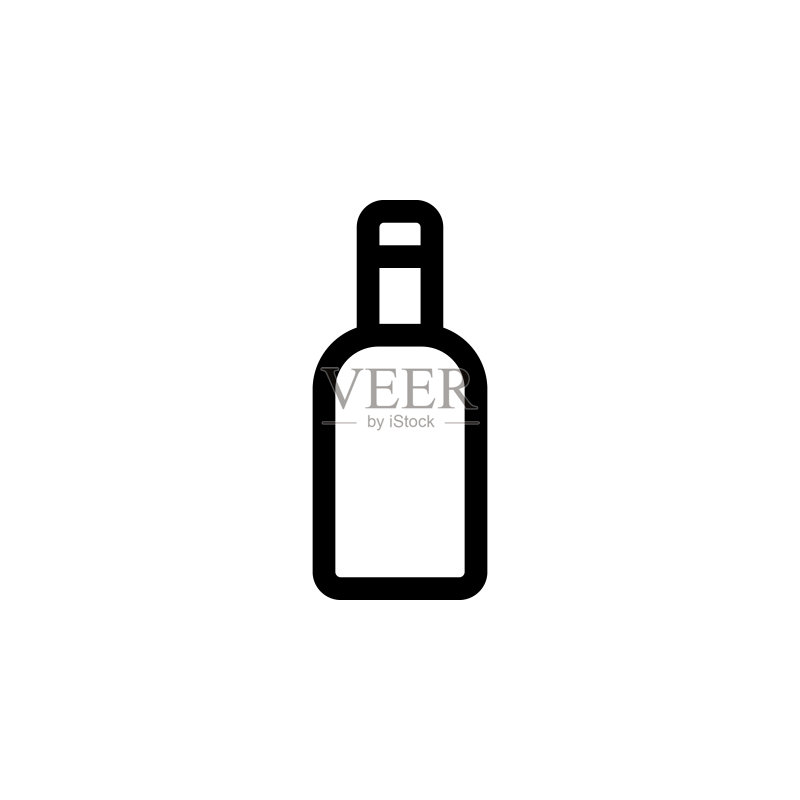 瓶子图标。用于UI和UX、网站或移动应用程序的玻璃饮料图标的简单细线轮廓矢量图标素材
