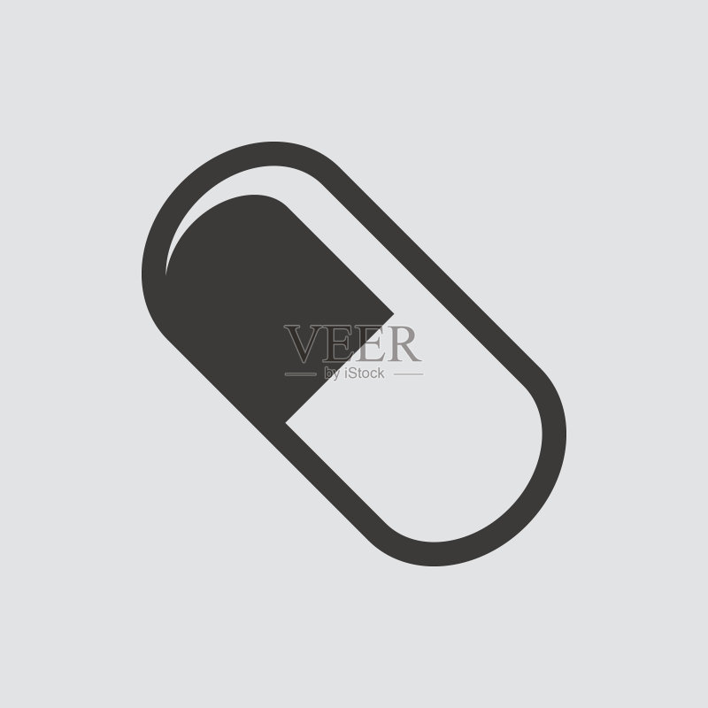 扁平风格的医用胶囊图标图标素材
