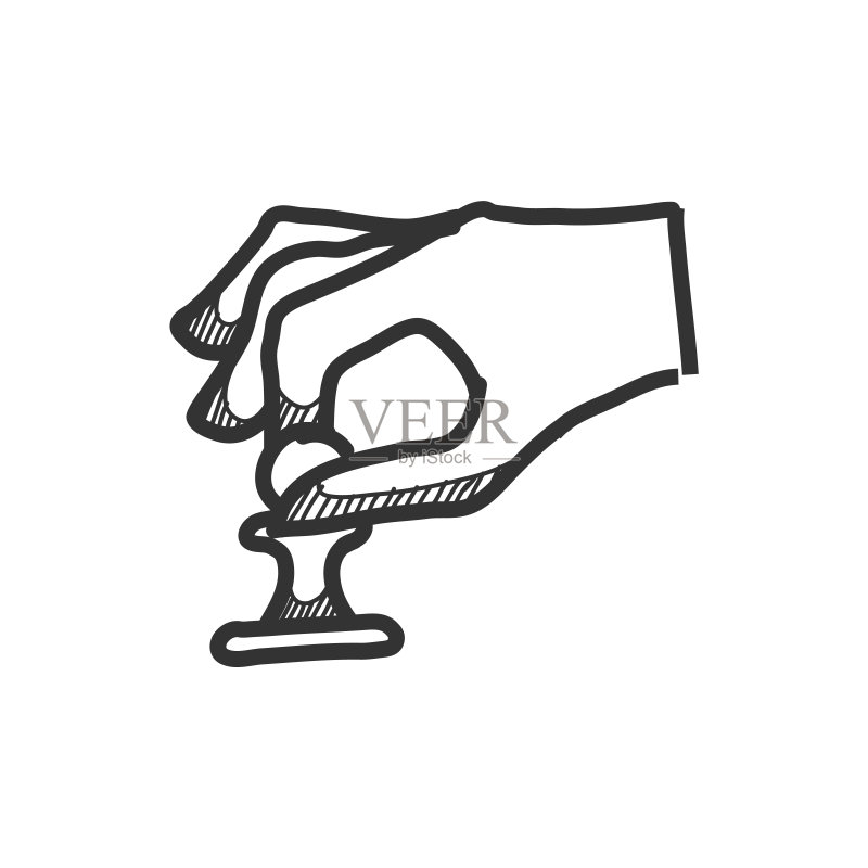 素描风格手持棋子图标矢量图图标素材