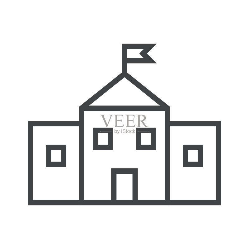 学校线性图标图标素材