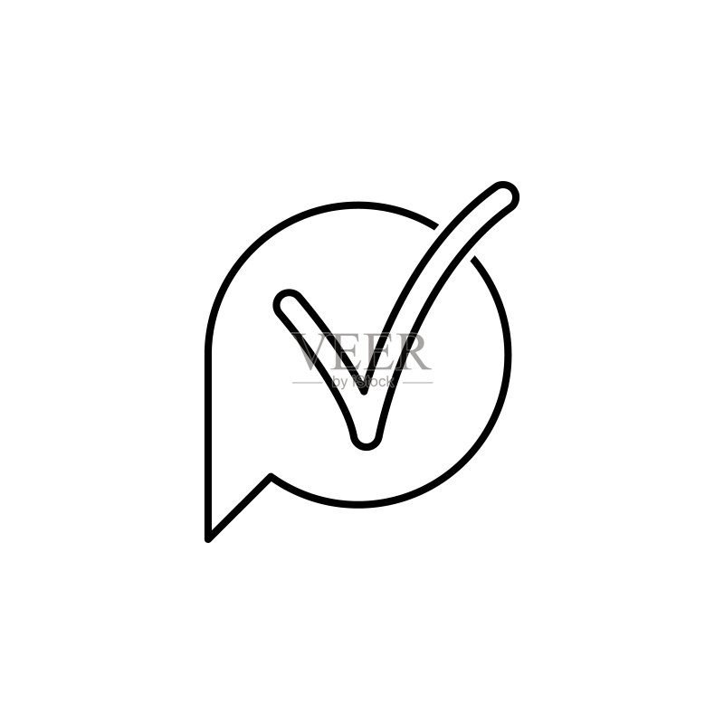 商业SEO语音气泡线条图标，团队合作创意，用于网页、Logo、移动应用、UI、UX图标素材