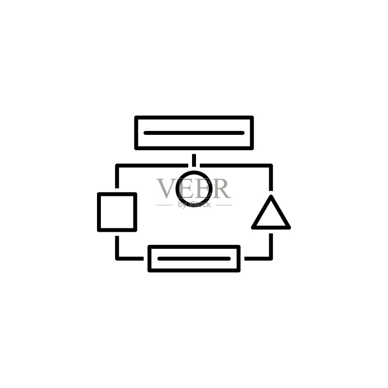 企业SEO图表线性图标：团队合作理念，适用于网页、Logo、移动应用、UI、UX图标素材