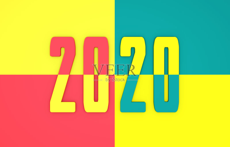 新年2020创意设计概念正版图片素材