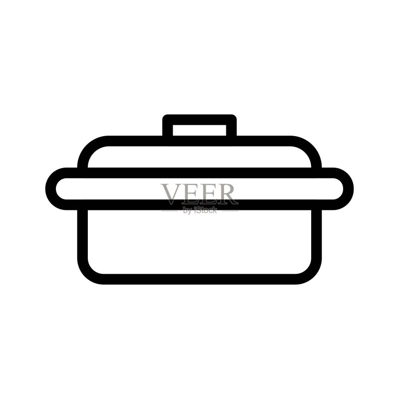 锅，厨房用具餐厅轮廓设计图标图标素材