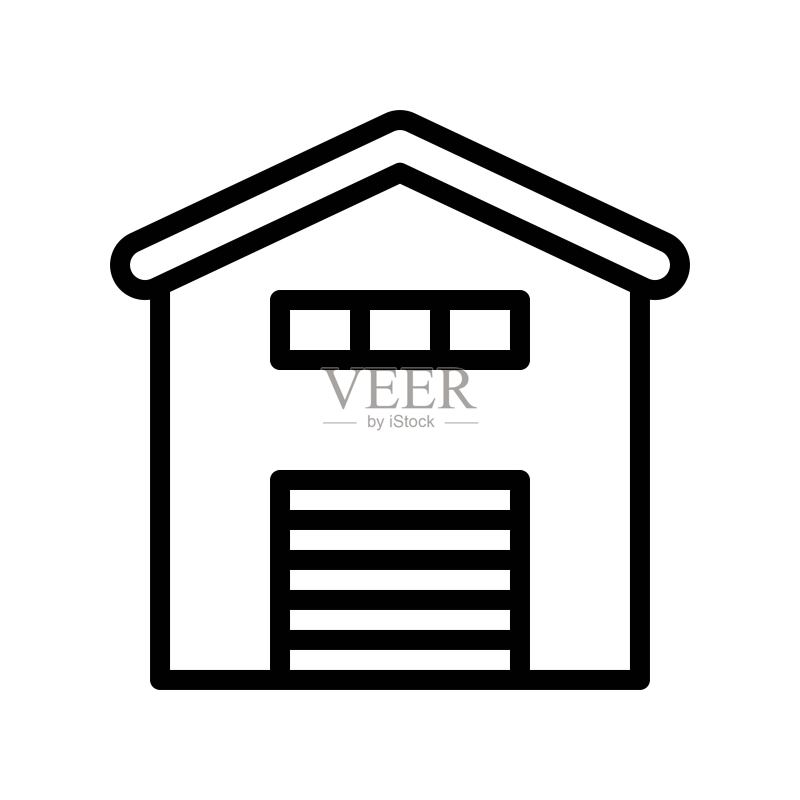 住宅物业外观建筑可编辑轮廓图标图标素材