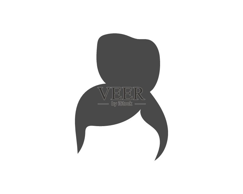 女性发型元素图标矢量图设计图标素材